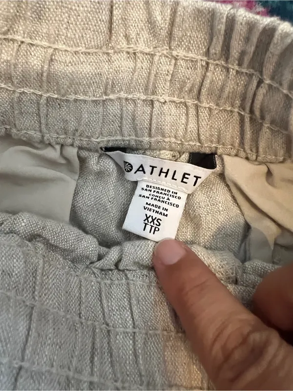 Athleta Beige Linen Wide-Leg Drawstring Pants - Image 8
