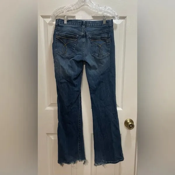 Calvin Klein Womens Flare Fit Distressed Jeans Size 27 - Image 4