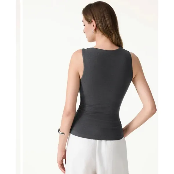 OGLmove Navy Blue Asymmetric Neckline Sleeveless Tank Top Size XS New NWT - Image 3