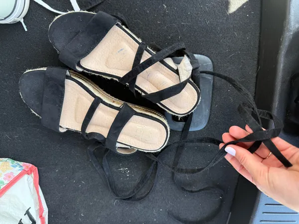 Platform Sandals Black Size 6.5 - Image 2