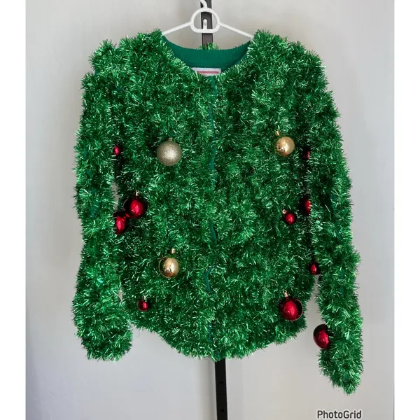 Tipsy Elves WOMEN'S BRISTLE BABE UGLY CHRISTMAS CARDIGAN SWEATER New 1X - Image 2