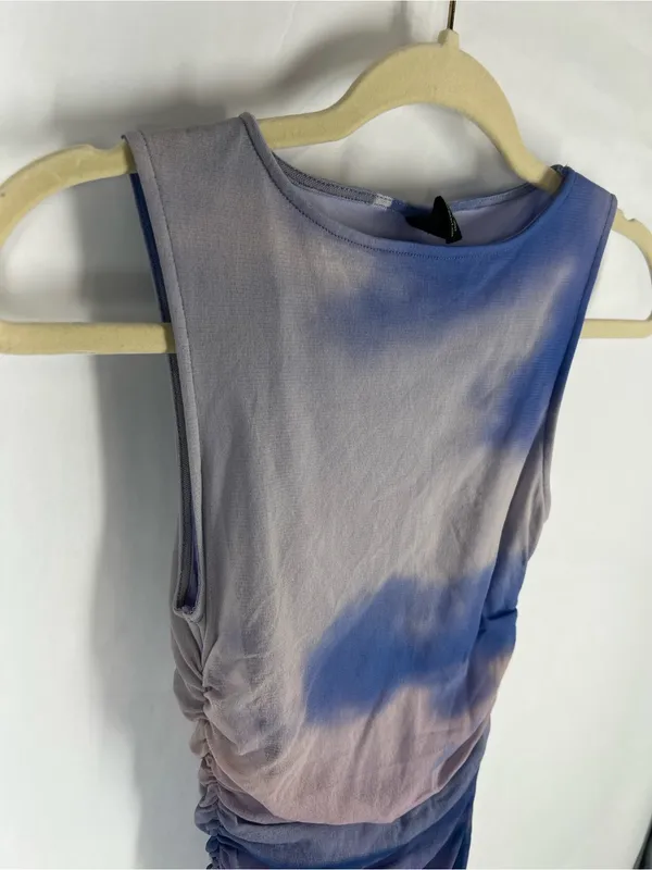 Urban Outfitters UO Austin Blue Ombré Mesh Ruched Bodycon Mini Dress S - Image 3