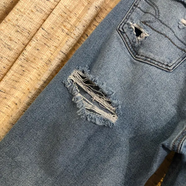 American Eagle High Rise Destroyed Mom Jeans  - Image 12