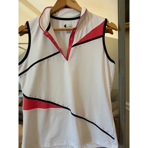IZOD COOL FX MOVEMENT PULLOVER SLEEVELESS Snap NECK SHIRT TOP WOMEN - Image 5