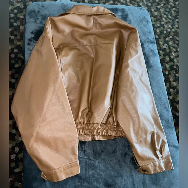 Princess Polly Evie PU Jacket in Brown Size M/L - Image 7