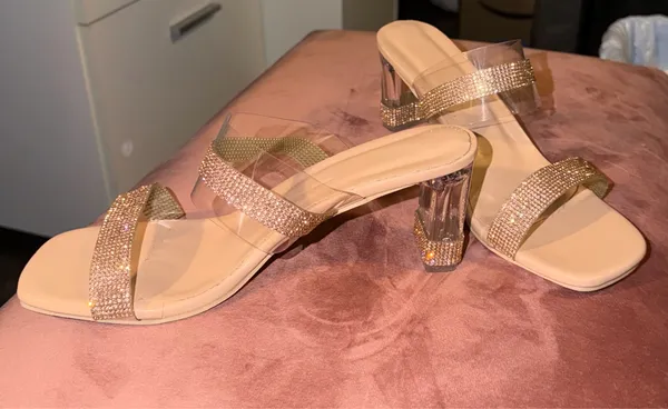 Gold Rhinestone Heels Boutique 9 - Image 4