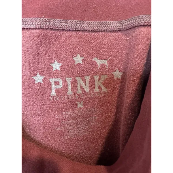 Victoria's Secret Y2K Pink Velour Pants Fold Over‎ Bootcut In Burgundy Size M - Image 6