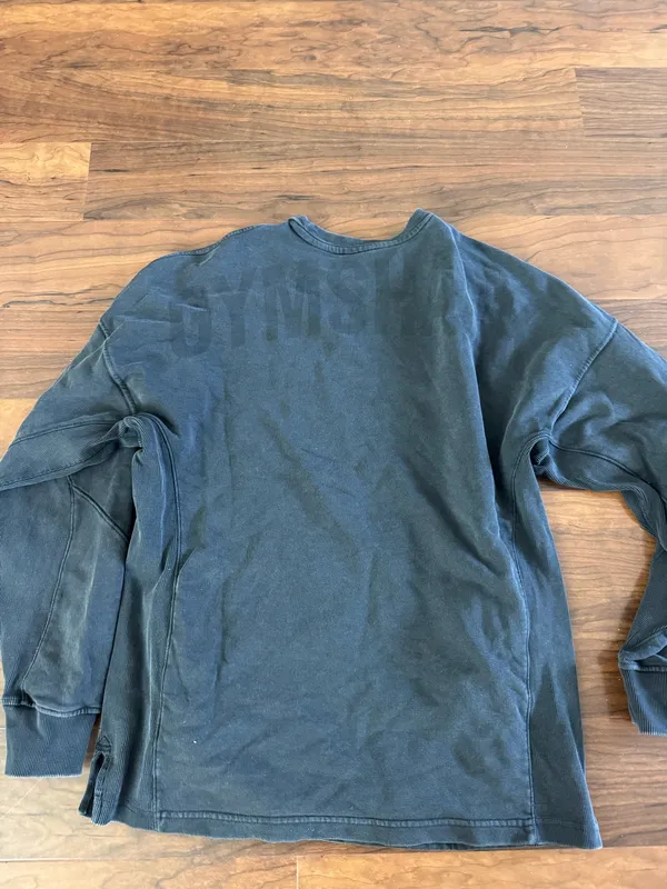 Men’s long sleeve gymshark washed black tee - Image 2