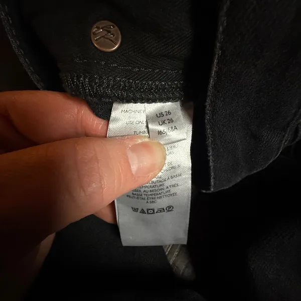 Free People We The Free Black‎ Distressed High Rise Straight Leg Jeans 26 Button - Image 8