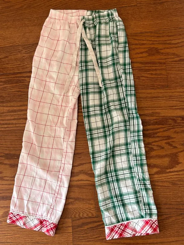 Victoria's Secret Colorblock Split Plaid Pajama Pants Size XS Festive Christmas - Image 6