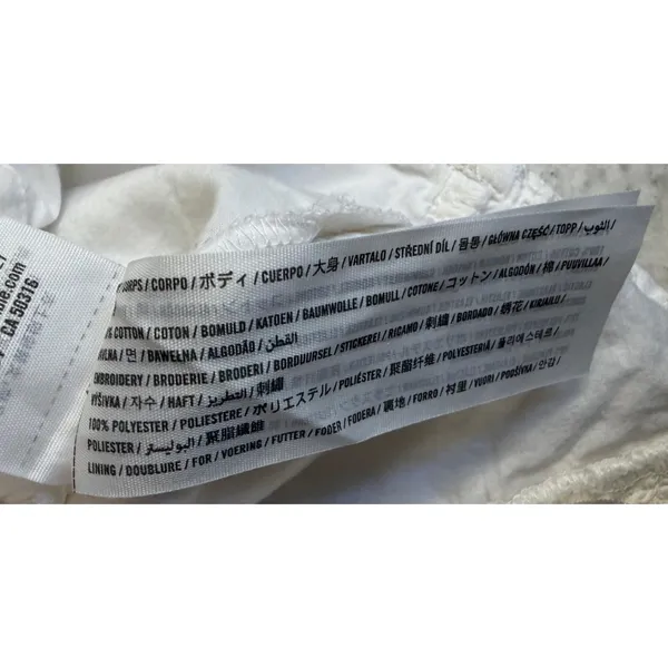 Abercrombie & Fitch Blouse Womens Medium White Eyelet Puff Sleeve Baby Doll‎ - Image 5