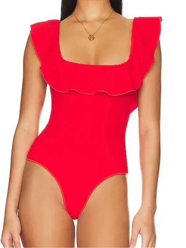 Red Ruffle Bodysuit - Image 2