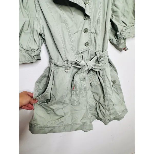 ULLA JOHNSON Sage Green 100% Cotton Short Sleeve Puffed Tied Carmine Romper sz 2 - Image 15