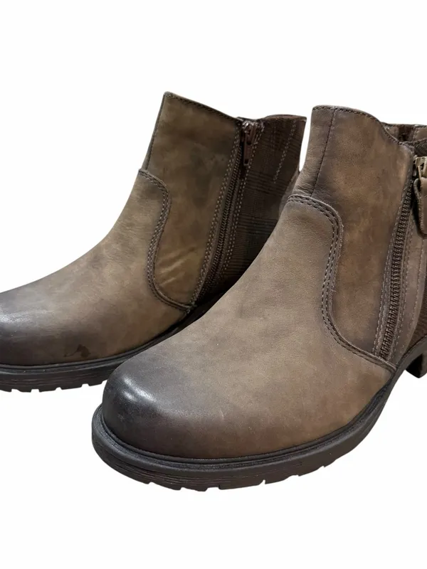 Earth Ankle Boots Women’s 7.5 Wide NEW Stone Brown Jordan Double Zip Fall - Image 4