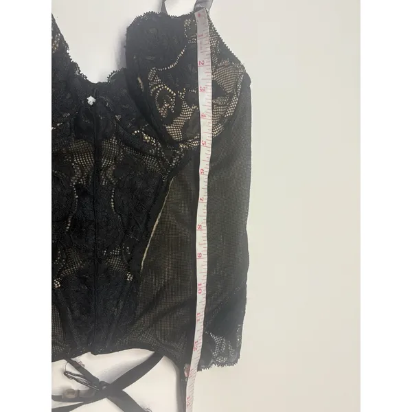 Victoria's Secret X Chantal Thomass Vintage Garter Teddy Lace Lingerie 34C Black - Image 15