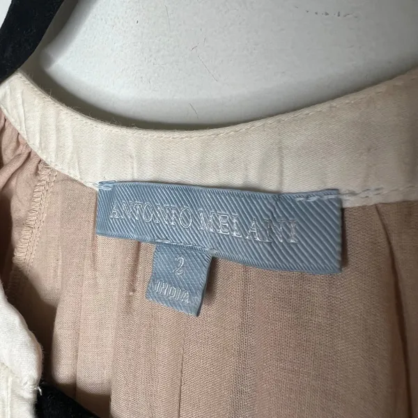 Antonio Melani Tan Embroidery Midi Dress Size 2 - Image 7