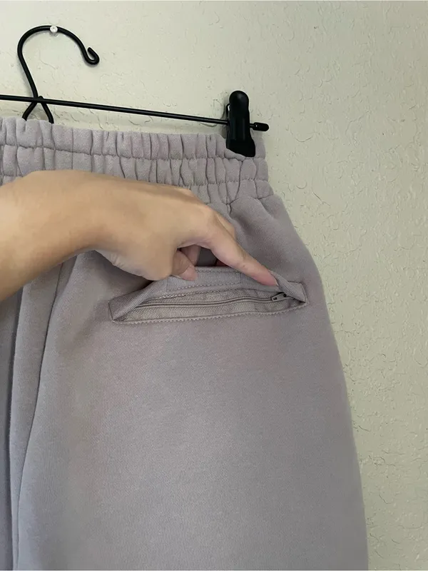 Comfrt Travel Essentials Sweatpants Size Small Bark Beige Zipper Back Pocket - Image 5