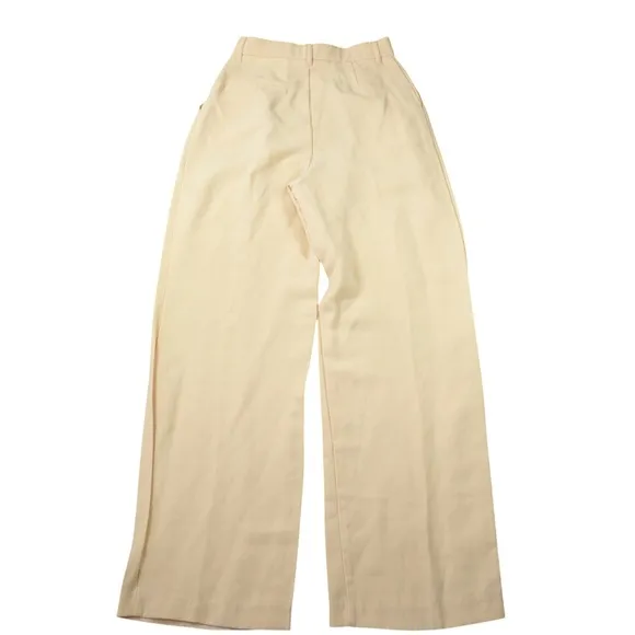 Zara Size 26 Cream High Waisted Wide Leg Pleated Trousers‎ Contemporary Chic - Image 8