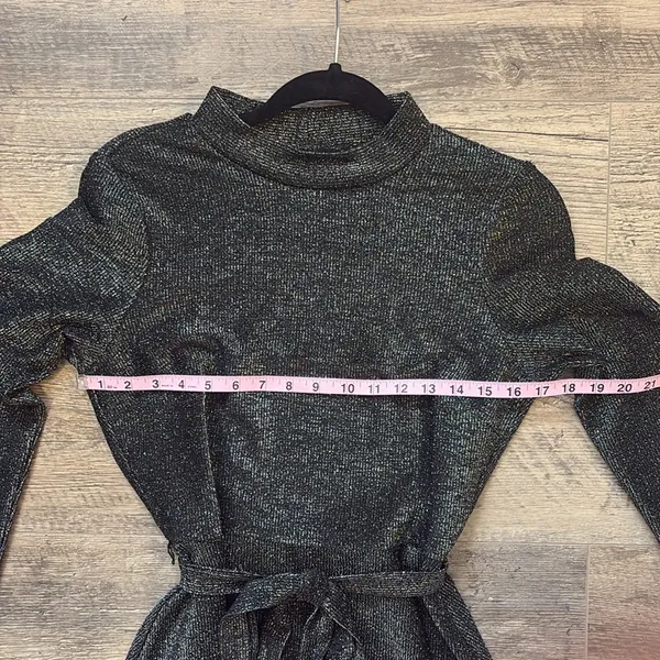 Sparkly Black Long Sleeve Cocktail Dress - Image 3