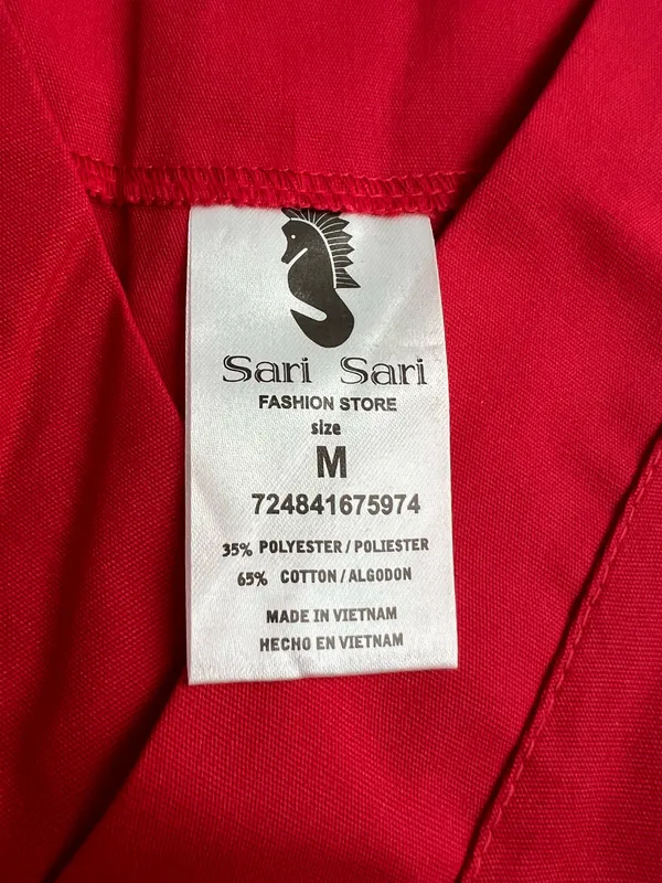 Sari Sari Red Drawstring Pants Scrub Set - Image 6