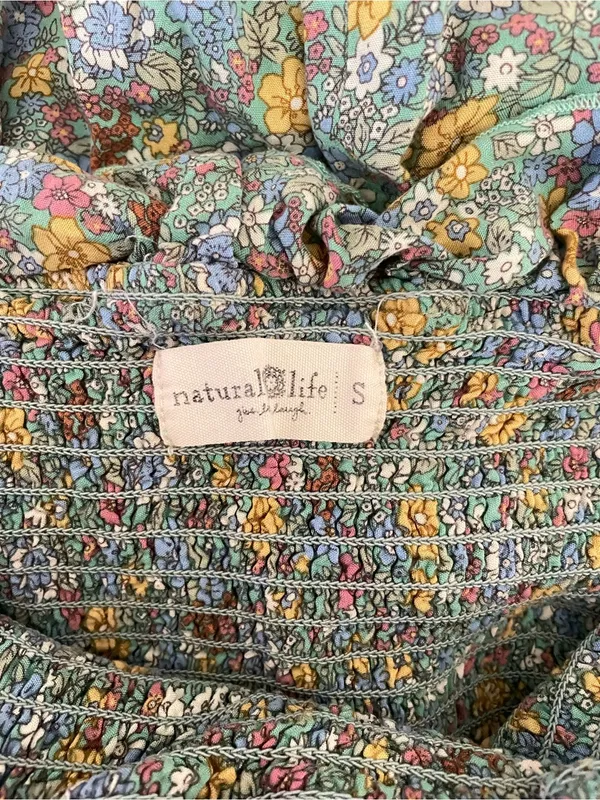 Natural Life Megan Floral Smocked Midi Dress with Ruffle Straps Size Small - Image 6