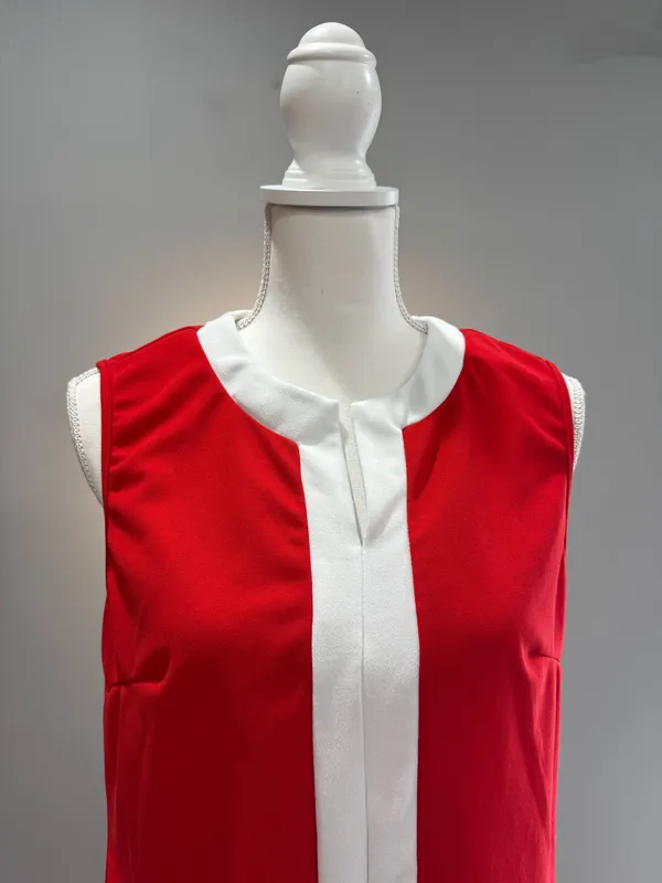 Red/White Emery Rose Contrast Color Mini Dress Size L Like New - Image 3
