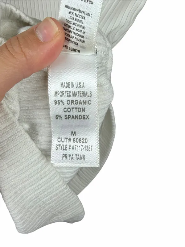 AGOLDE Priya Ribbed Organic Cotton Tank Clean Girl Y2K Powder Minimalist Size M - Image 8