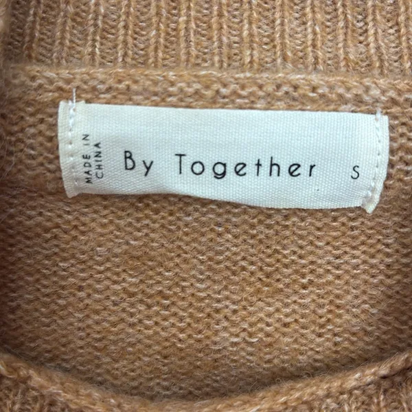 By Together Striped Tan and White Women's Sweater Vest - Image 2