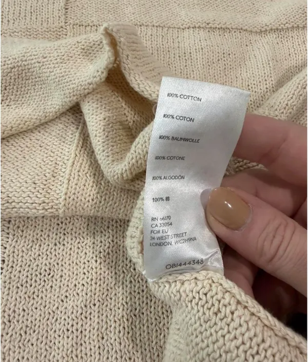 Free People FP Beach cream checkered gingham sweater M - Image 5
