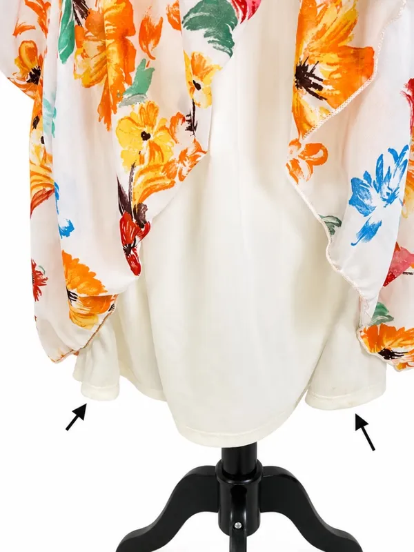 Hashttag Floral Tiered Tie-Strap Mini Dress Women’s Medium M - Image 4