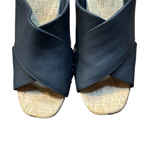 Korks Shoes Womens Size 9 Black Wedge Sandals Platform Mules‎ Studded KR0010809 - Image 2