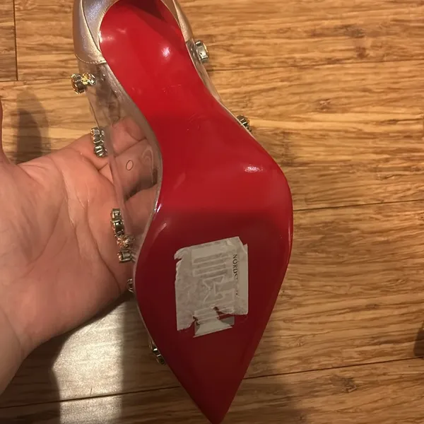 Christian Louboutin Degraqueen Clear Pointed Toe Pump size 38.5 - Image 9
