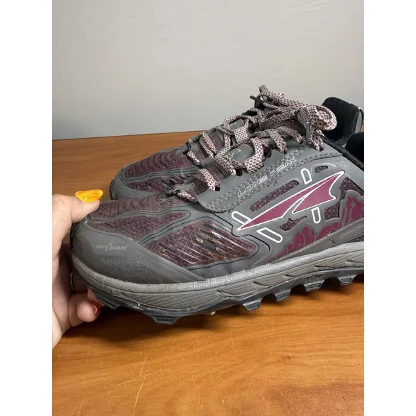 Altra Lone Peak 4 Low RSM Womens 7 Gray Burgundy Trail Running Shoes - Image 2