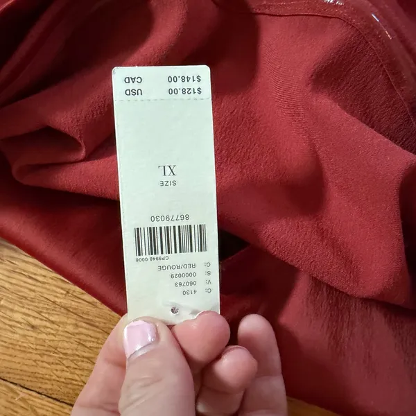 Anthropologie Strapless Satin Midi Dress XL Red Bodycon Side Slit NWT - Image 6