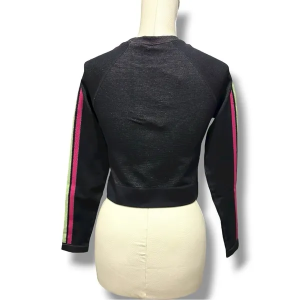 320 Fabletic | NWT Black Aisley Seamless Long Sleeve Crop Top (Size S) - Image 7