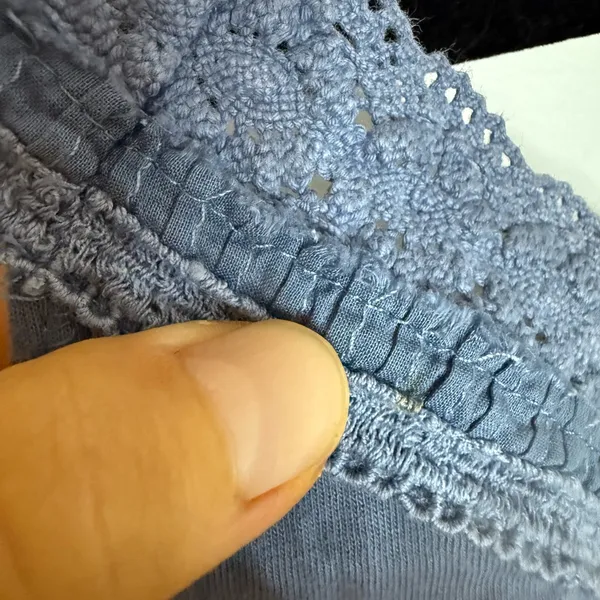 Abercrombie & Fitch Vintage 2000s Y2K Blue Eyelet Cami - Image 8