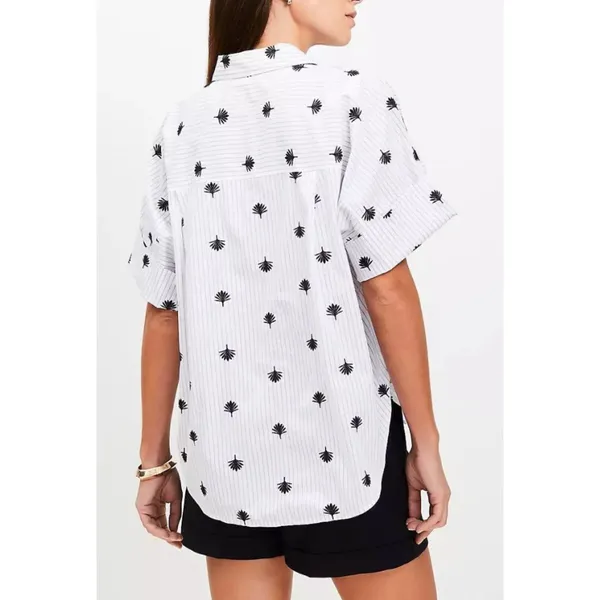 Loft patterned oversized boxy collared shirt - Image 2