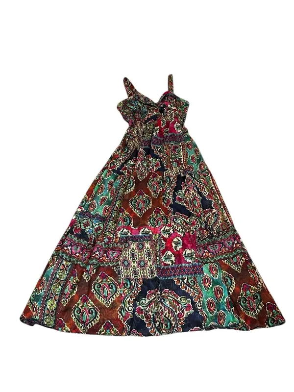 Signature Multicolor Tiered Maxi Dress Flowy Boho Resort Wear Summer Size 12 - Image 2