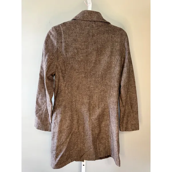 Brown Wool Blend Zip‎ Jacket Coat Women's Size 8 EU 38 Tailored - Image 6