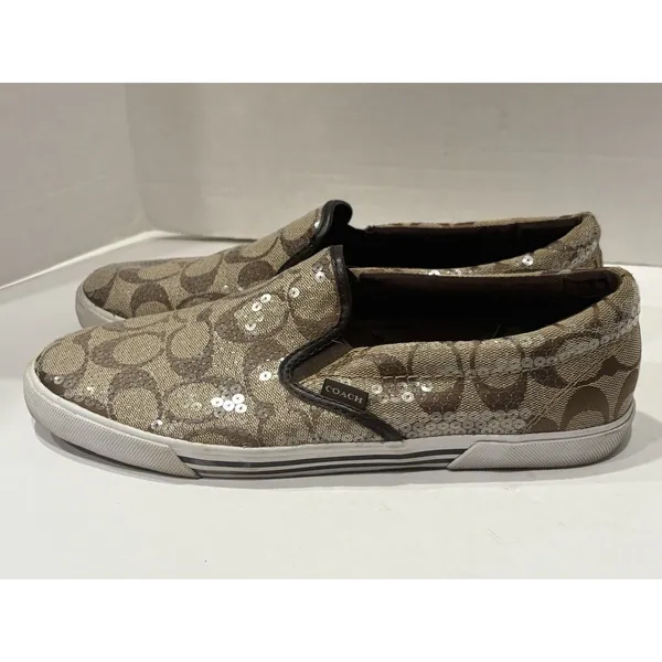 Coach signature logo slip-on sneakers featuring a brown 9B - Image 5