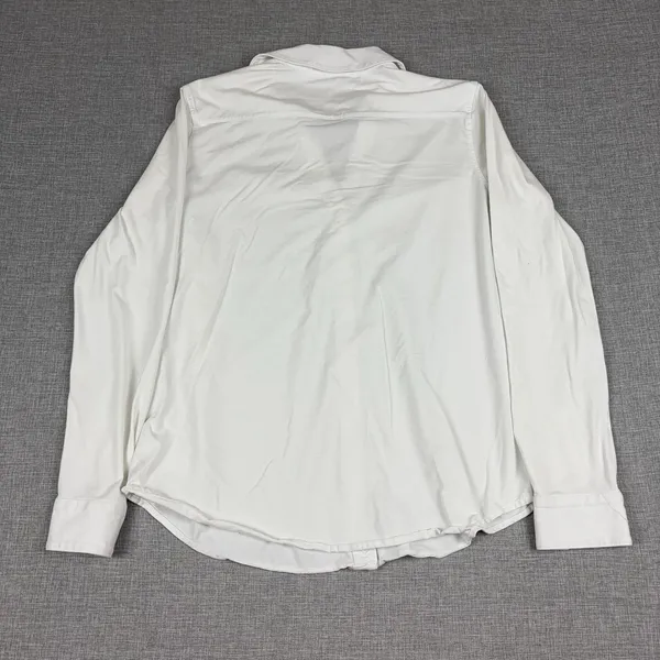 Buttercloth Shirt Womens Medium White Regular Fit Icy Cotton Stretch Long Sleeve - Image 6