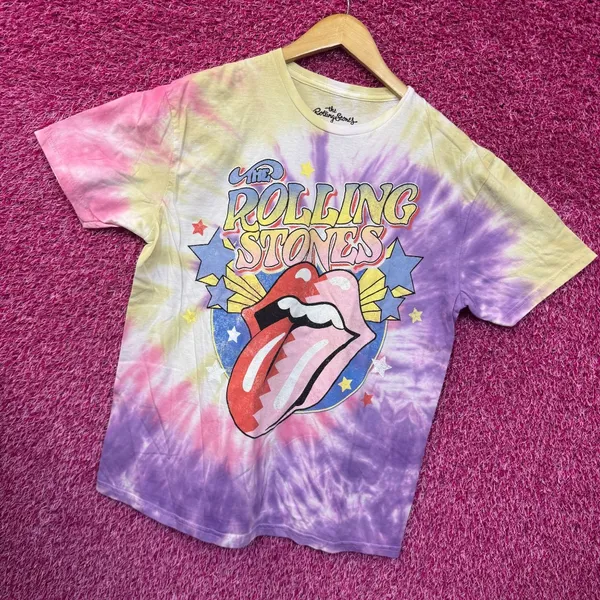 The Rolling Stones Circus Stars Hot Lips Rock Band Tie Dye M - Image 3