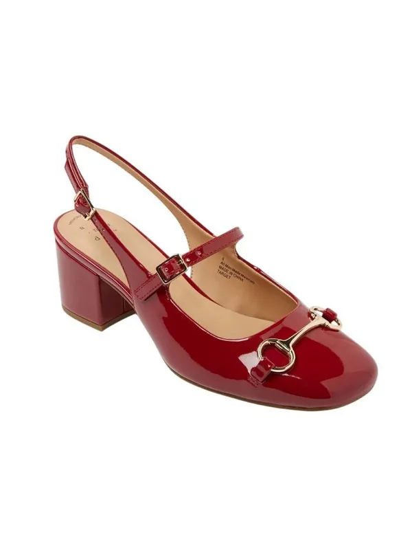 A New Day Womens Lucky Square Toe Mary Jane Heels Block 94305220 Red 7.5M - Image 10