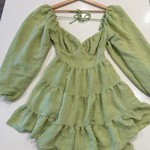 Princess‎ Polly Danny Long Sleeve Mini Dress Green Size 8 - Image 5