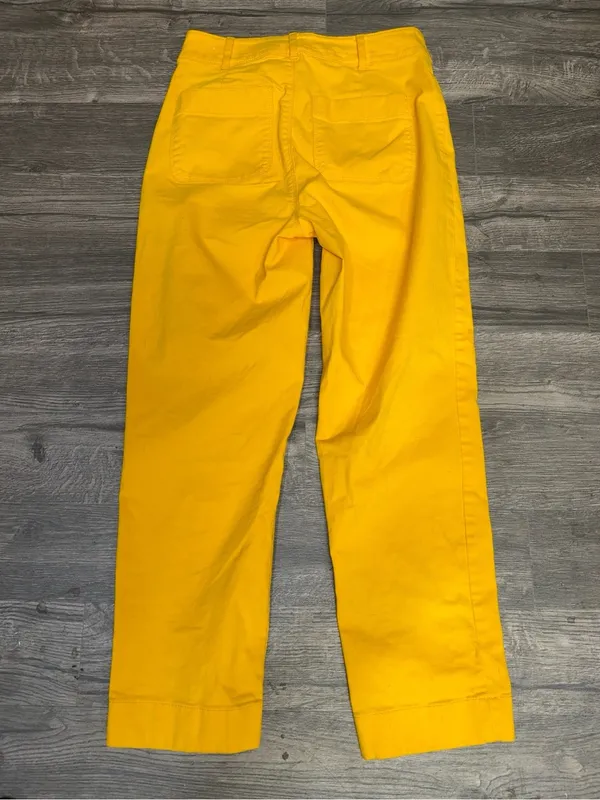 LOFT High Rise Straight Pants Size 2 Golden Yellow Stretch - Image 7