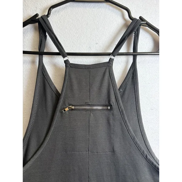 Unbranded Charcoal Gray Harem Jumpsuit Sleeveless Wide Leg Overalls Small - Image 5