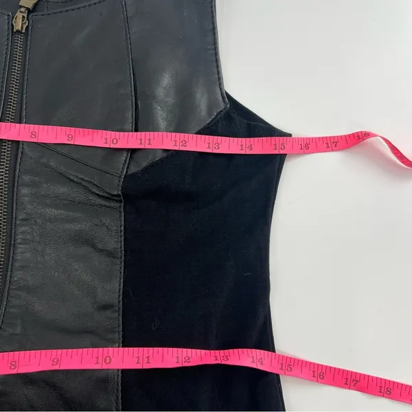 Vintage leather full zip dress black sz‎ XXS (fits XS) - Image 5