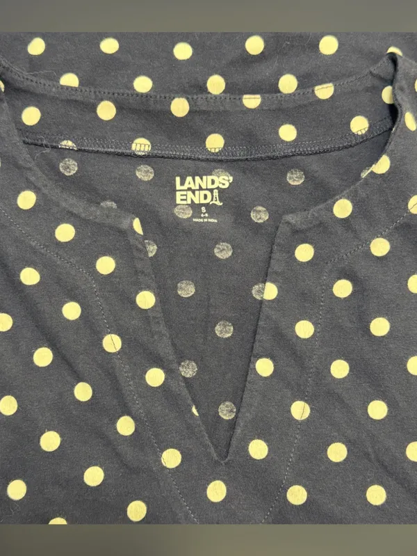 Lands End Women's Cotton Jersey Swim Cover-up Polka Dot Print Dress Size Small - Image 5