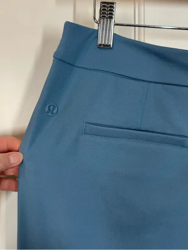 Lululemon Luxtreme‎ Straight-Leg Mid-Rise Pants Trouser Utility Blue Travel City - Image 6