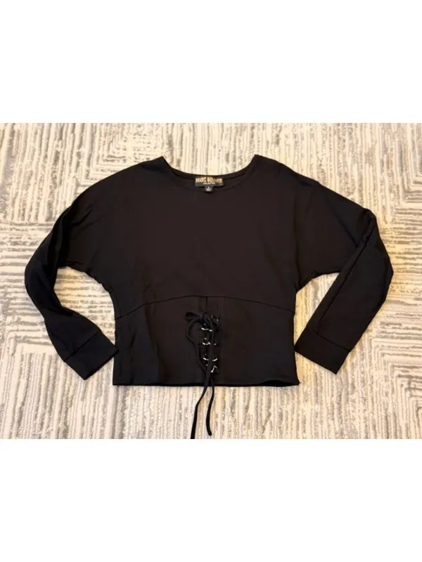 New Marc Bouwer Unlimited women's small black corset long sleeve top - Image 3